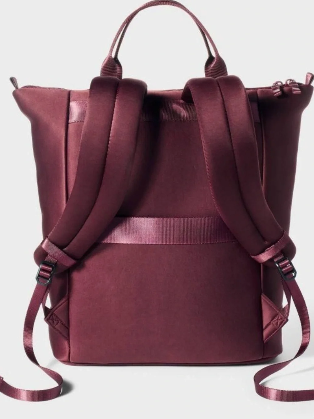 all in motion neoprene backpack tote - wine